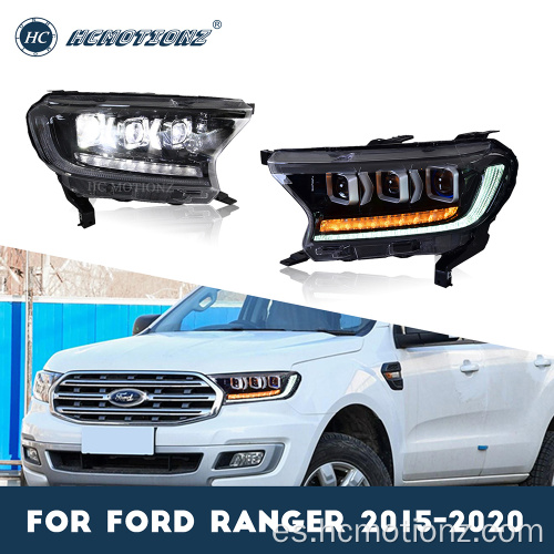 HCMOONTZ Arquus Trigger Lámpara de cabeza VT4 2015-2020 Faros para Ford Ranger